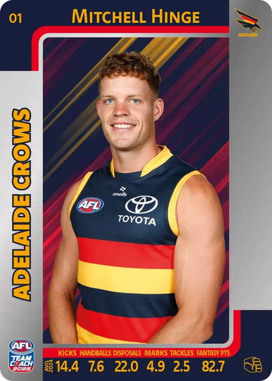 2025 AFL Teamcoach Mitchell Hinge Silver #01 Crows