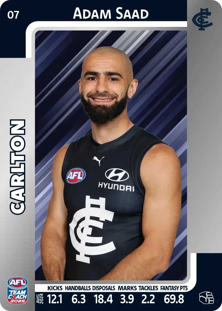 2025 AFL Teamcoach Adam Saad Silver #07 Blues