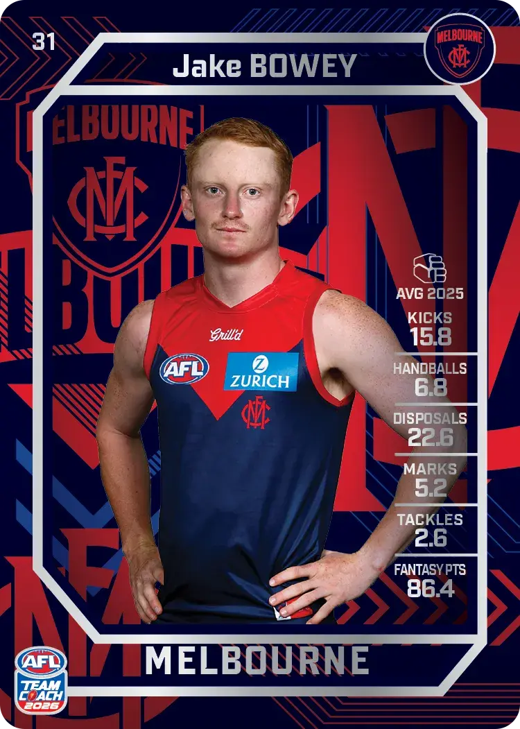 2026 Teamcoach AFL Silver 31 Jake Bowey