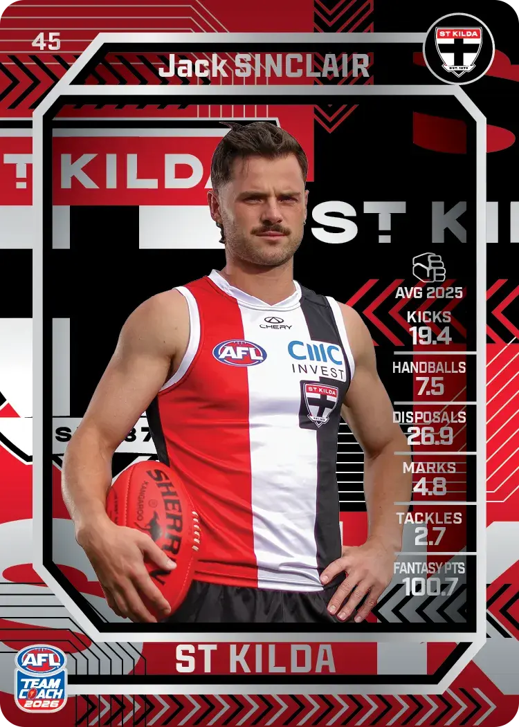 2026 Teamcoach AFL Silver 45 Jack Sinclair