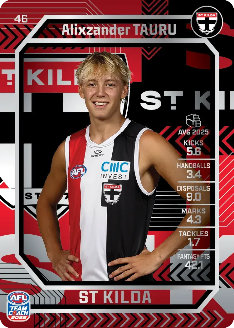 2026 Teamcoach AFL Silver 46 Alix Tauru