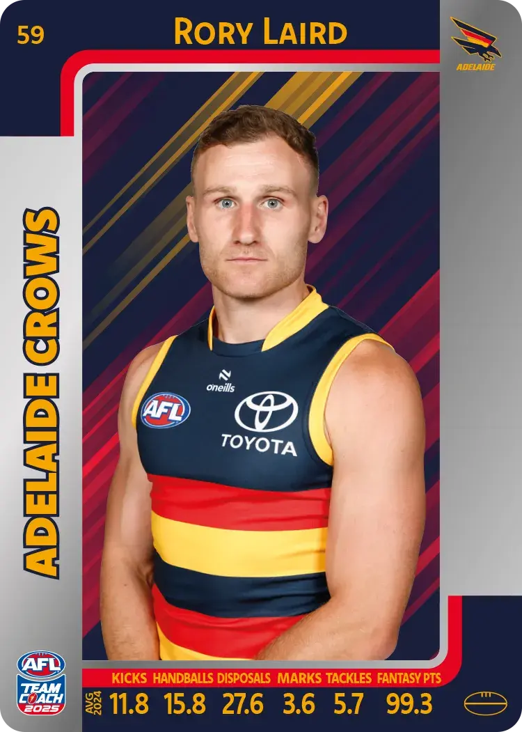 2025 AFL Teamcoach Rory Laird Silver #59 Crows