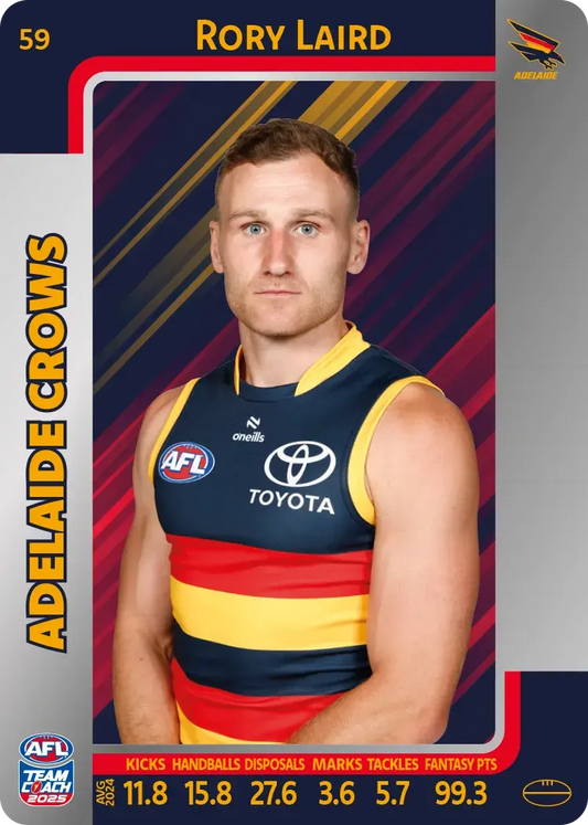 2025 AFL Teamcoach Rory Laird Silver #59 Crows