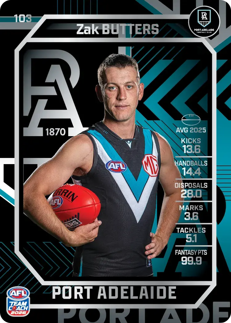 2026 Teamcoach AFL Silver #103 Zak Butters