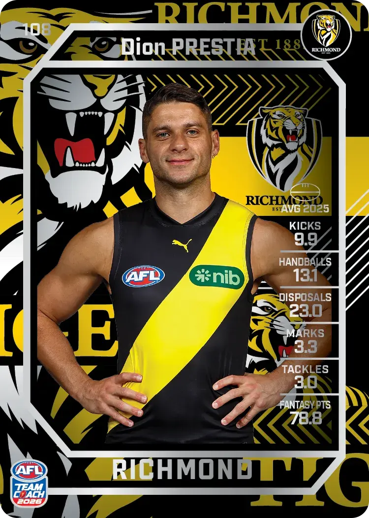 2026 Teamcoach AFL Silver #108 Dion Prestia