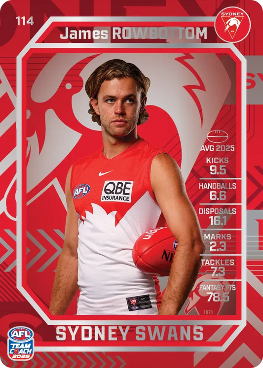 2026 Teamcoach AFL Silver #114 James Rowbottom