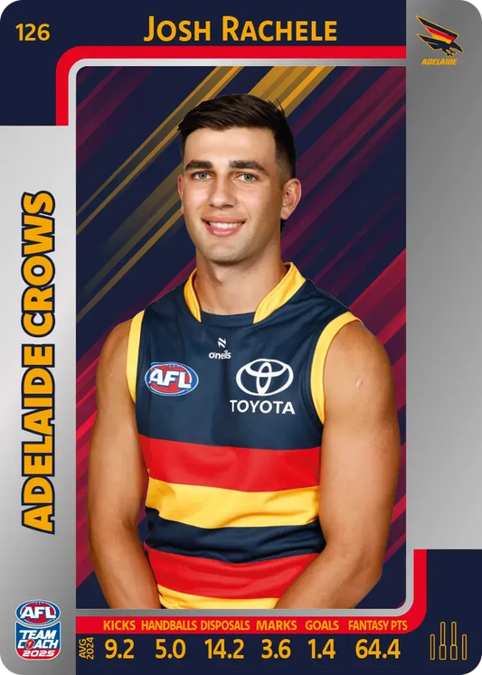 2025 AFL Teamcoach Josh Rachele Silver #126 Crows