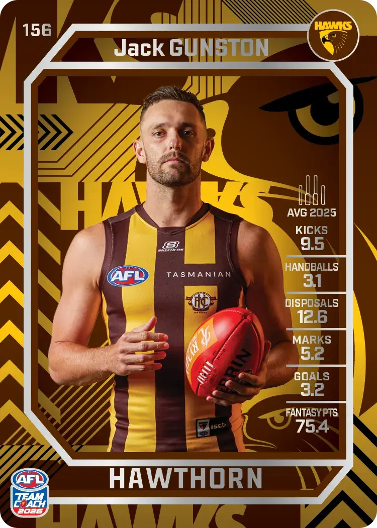 2026 Teamcoach AFL Silver #156 Jack Gunston