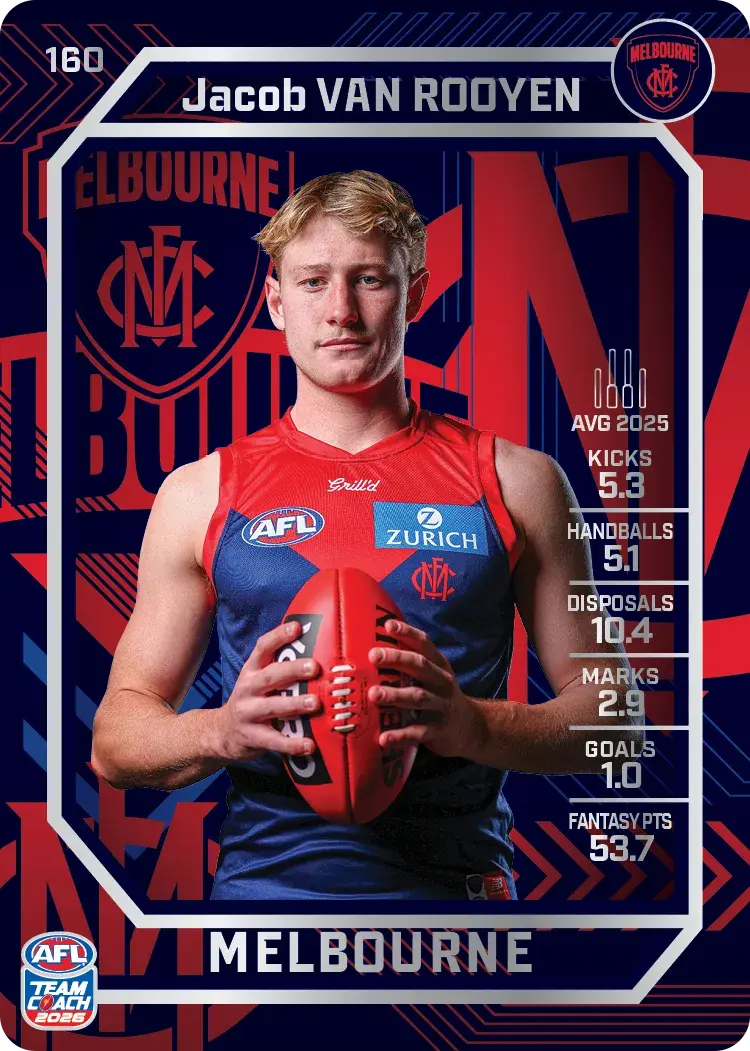 2026 Teamcoach AFL Silver #160 Jacob Van Rooyen