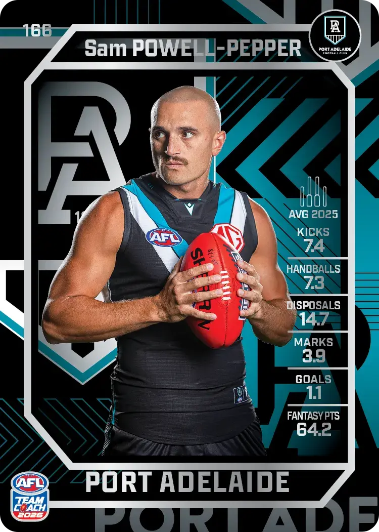 2026 Teamcoach AFL Silver #166 Sam Powell-Pepper