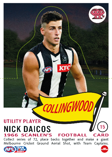 2024 AFL Teamcoach Scanlens - Nick Daicos #15 Magpies