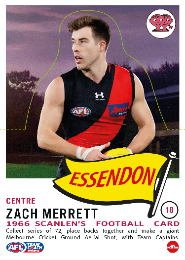 2024 AFL Teamcoach Scanlens - Zach Merrett #18  Bombers