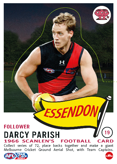 2024 AFL Teamcoach Scanlens - Darcy Parish #19  Bombers