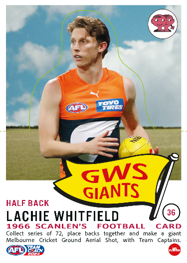 2024 AFL Teamcoach Scanlens Die-Cut #36 Lachie Whitfield