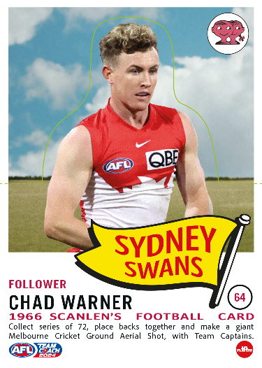 2024 AFL Teamcoach Scanlens Die-Cut #64 Chad Warner