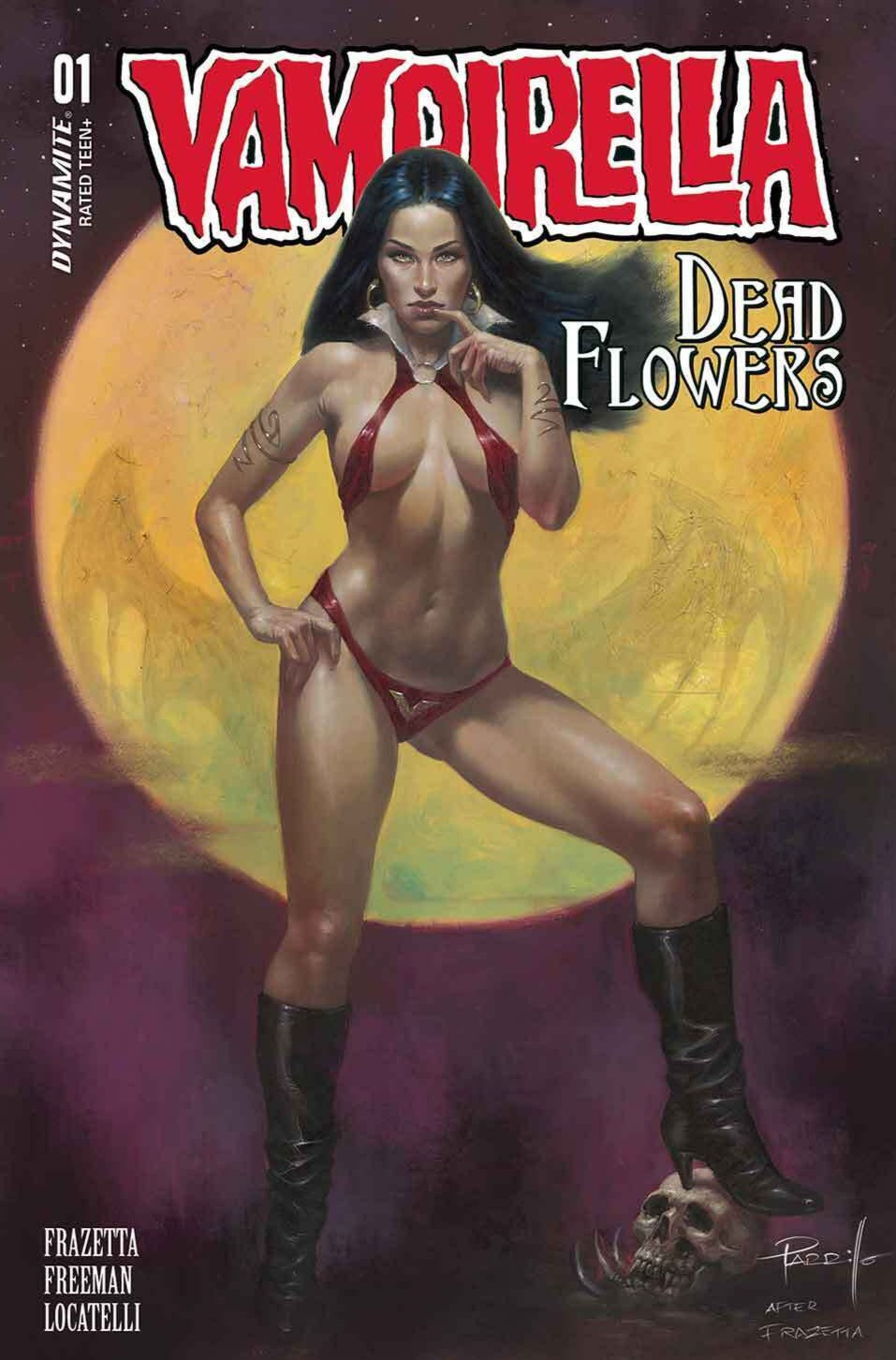 VAMPIRELLA DEAD FLOWERS # 01  PARRILLO VARIANT G FOIL DYNAMITE COMICS SEXY 2023