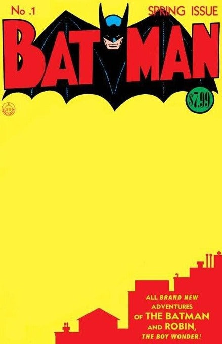 BATMAN # 1 REPRINT FACSIMILE EDITION BLANK COVER VARIANT DC COMICS 2023