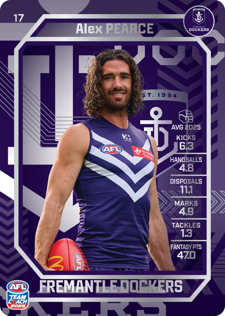 2026 Teamcoach AFL Silver 17 Alex Pearce