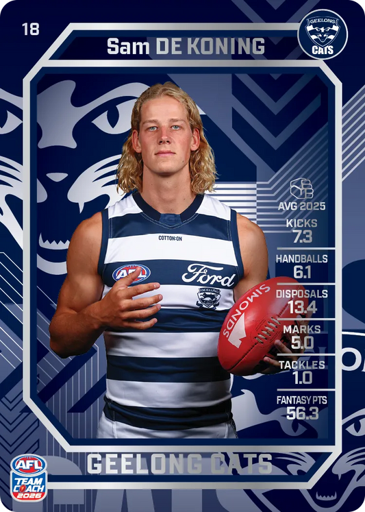 2026 Teamcoach AFL Silver 18 Sam De Koning