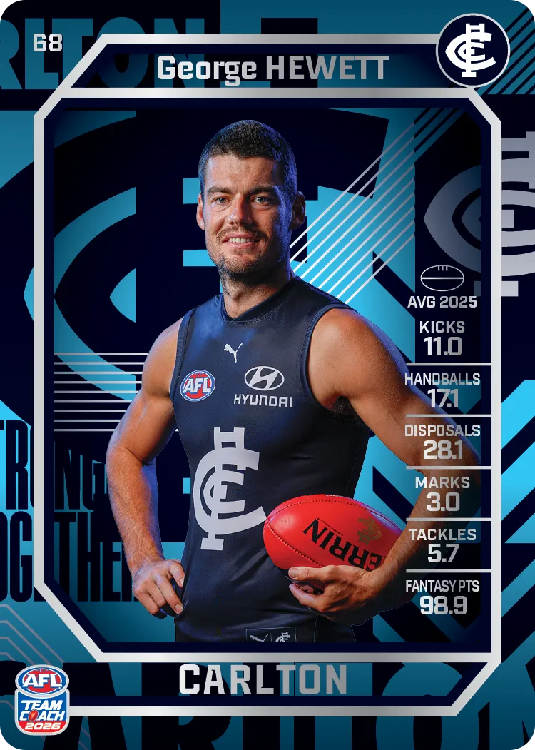 2026 Teamcoach AFL Silver #68 George Hewett