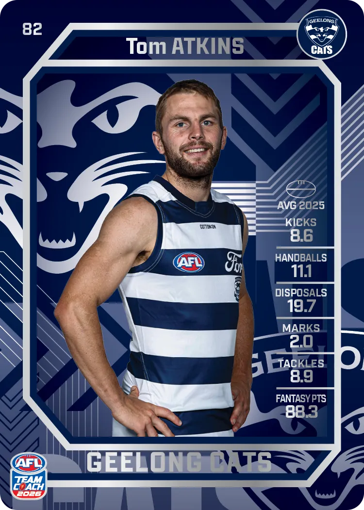 2026 Teamcoach AFL Silver #82 Tom Atkins