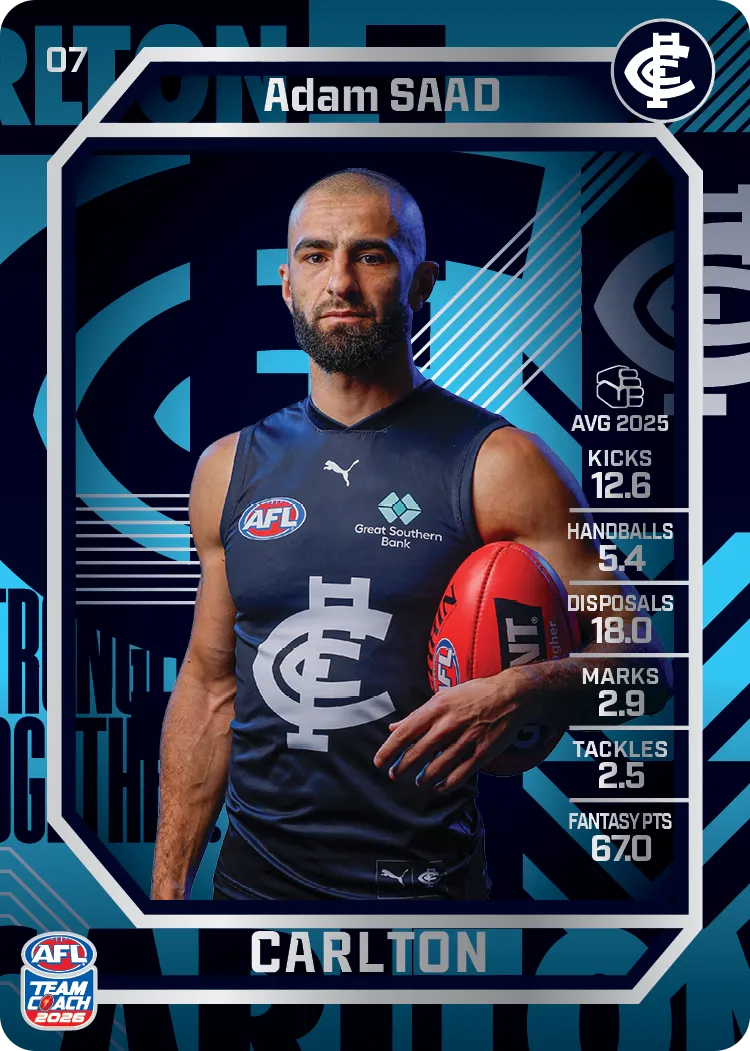 2026 Teamcoach AFL Silver 7 Adam Saad