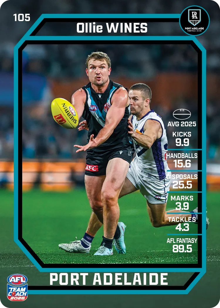 2026 Teamcoach AFL Base #105 Ollie Wines
