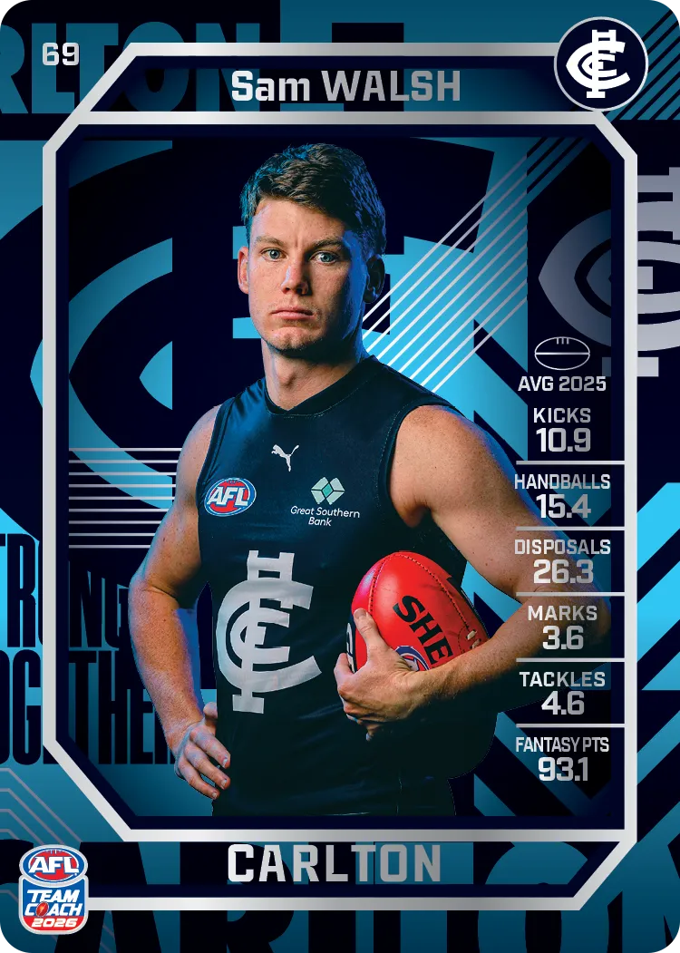 2026 Teamcoach AFL Silver #69 Sam Walsh
