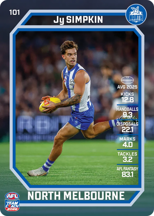 2026 Teamcoach AFL Base #101 Jy Simpkin