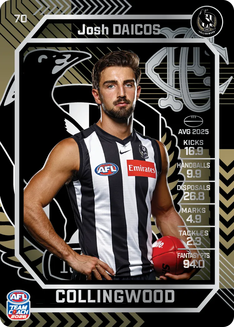 2026 Teamcoach AFL Silver #70 Josh Daicos