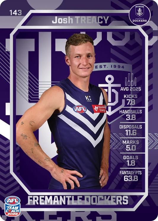 2026 Teamcoach AFL Silver #143 Josh Treacy