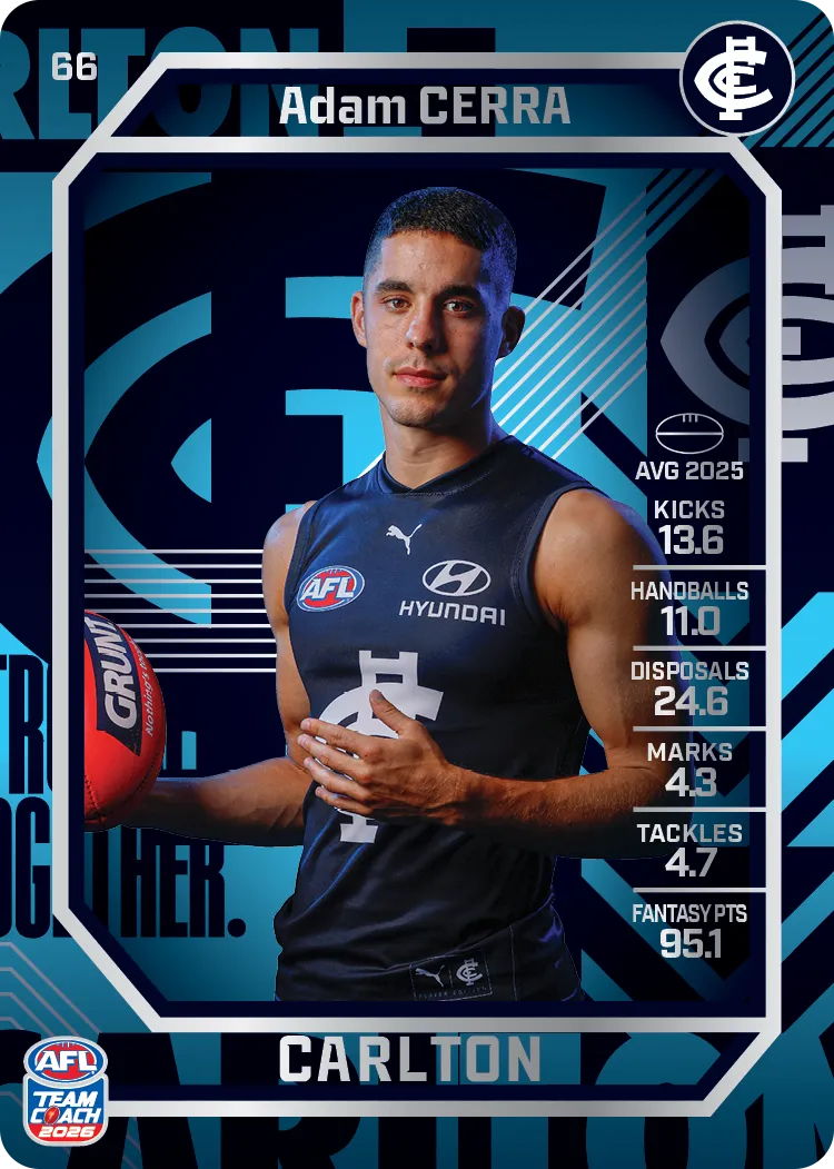 2026 Teamcoach AFL Silver 66 Adam Cerra