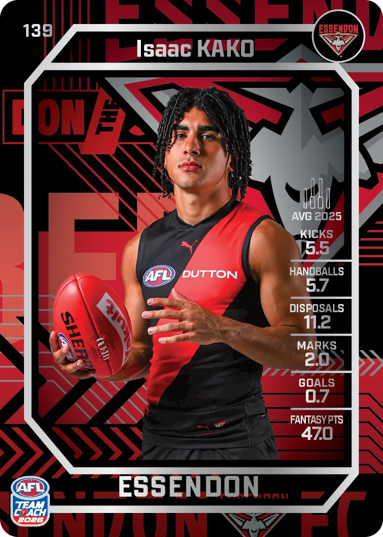 2026 Teamcoach AFL Silver #139 Isaac Kako