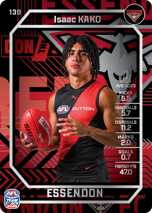 2026 Teamcoach AFL Silver #139 Isaac Kako