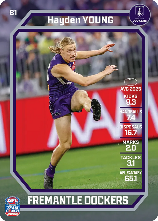 2026 Teamcoach AFL Base #81 Hayden Young