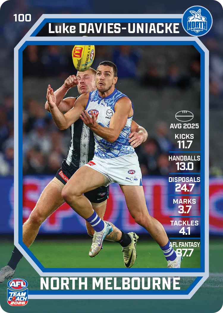 2026 Teamcoach AFL Base #100 Luke Davies-Uniacke