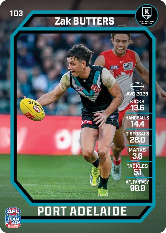 2026 Teamcoach AFL Base #103 Zak Butters