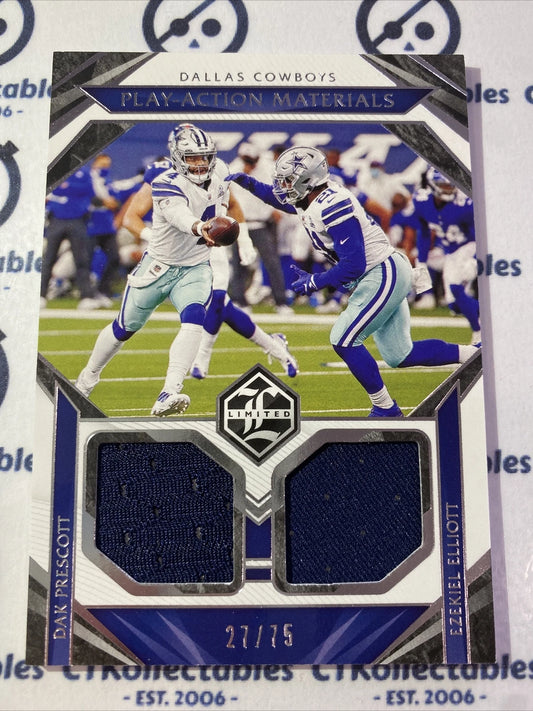2021 Panini NFL Limited Dak Prescott/Ezekiel Elliot Play-Action Materials #27/75