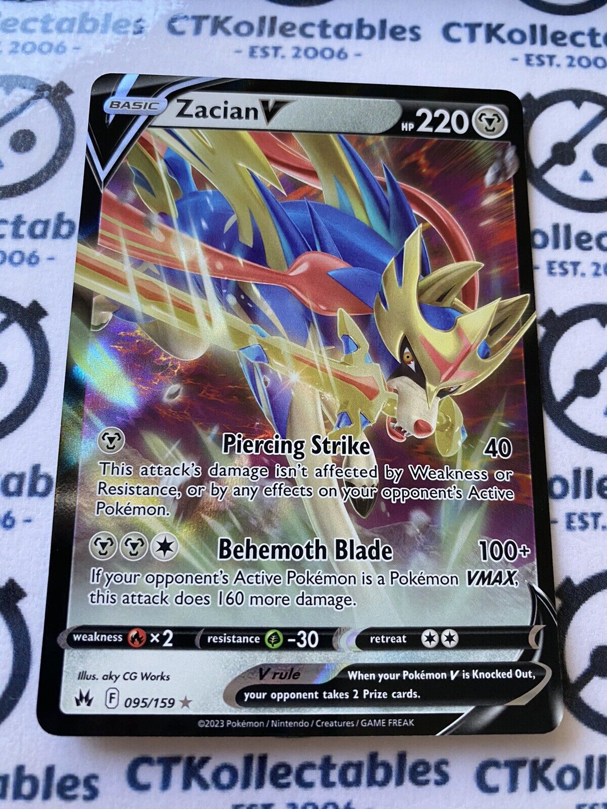 Zacian V Ultra Rare #095/159 2023 Crown Zenith Pokémon Card