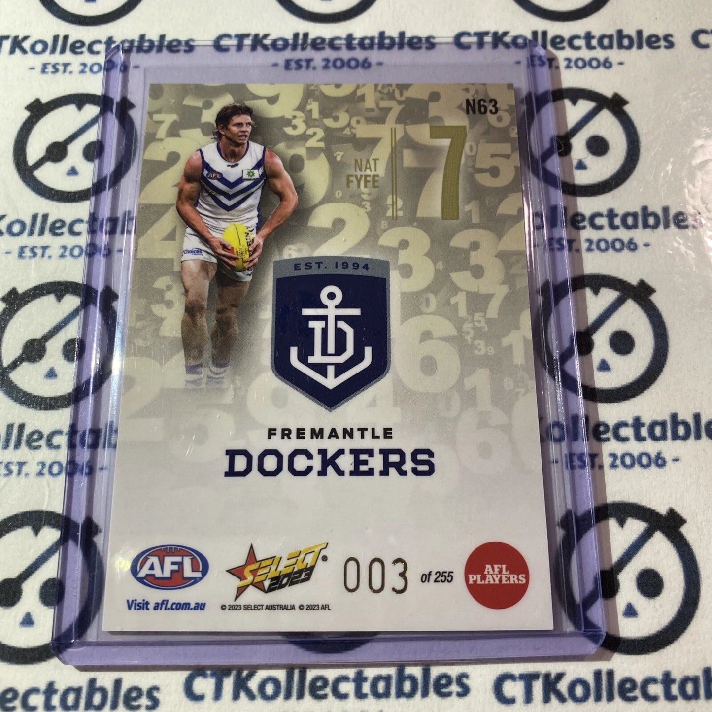 2023 AFL Footy Stars NUMBERS Nat Fyfe N63 #003/255 LOW ###