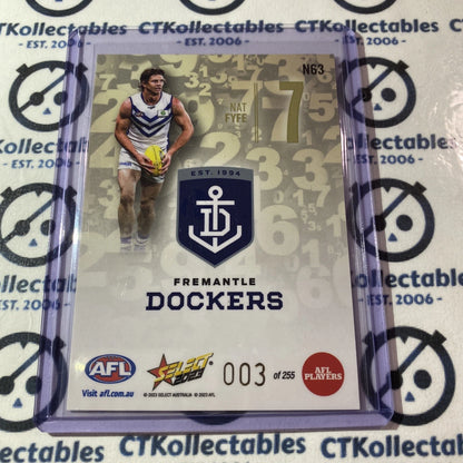 2023 AFL Footy Stars NUMBERS Nat Fyfe N63 #003/255 LOW ###