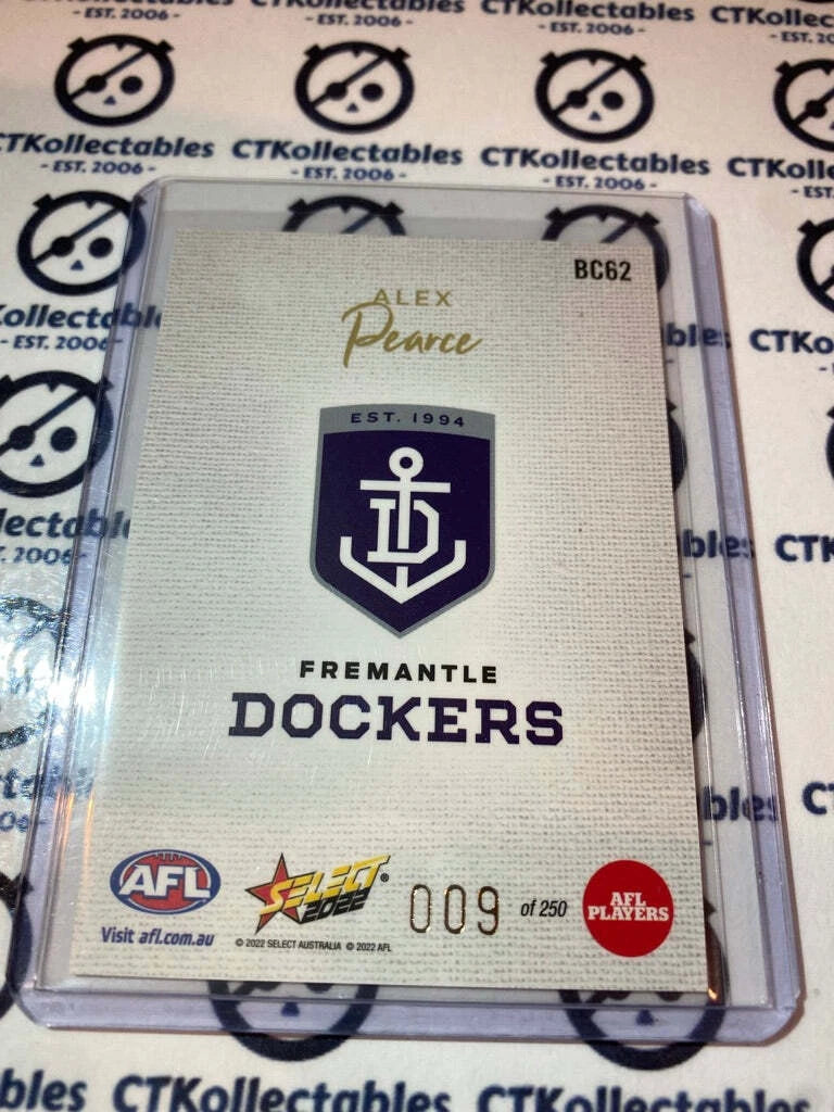 2022 AFL Footy Stars Blank Canvas #BC62 Alex Pearce #009/250 Dockers
