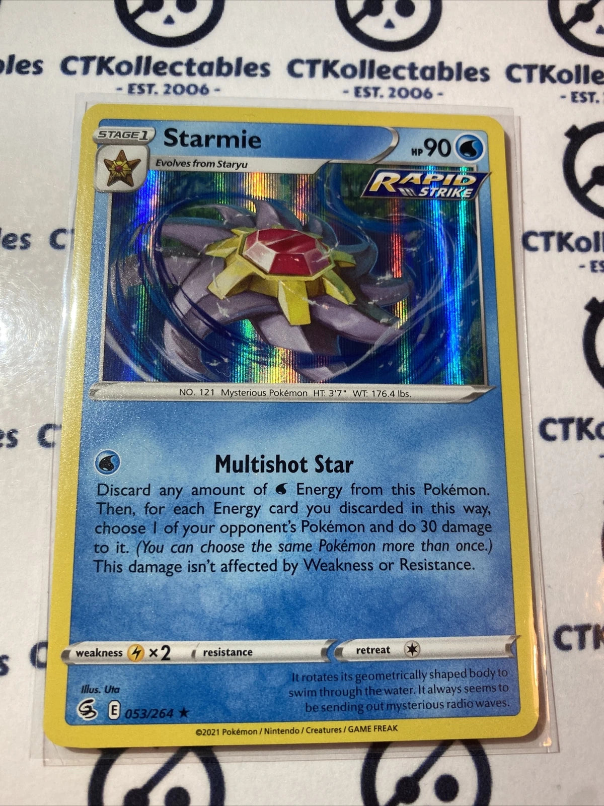 Starmie Holo Rare #053/264 Fusion Strike Pokemon Card
