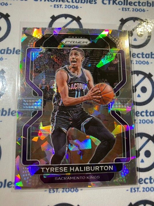 2021-22 Panini NBA Prizm Tyrese Haliburton Silver Ice Prizm #196 Kings