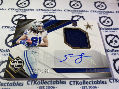 2021 Panini NFL Limited Simi Fehoko Rookie Patch Auto #066/199 Cowboys