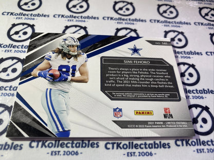 2021 Panini NFL Limited Simi Fehoko Rookie Patch Auto #066/199 Cowboys