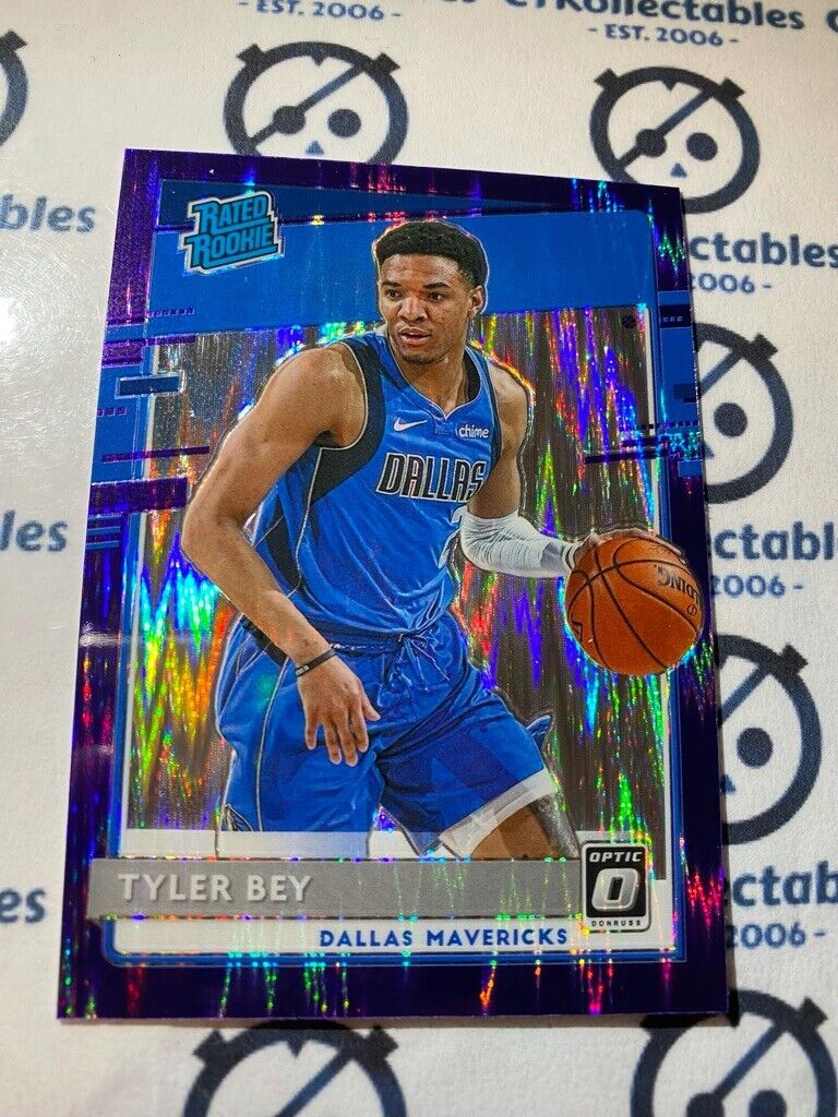 2020-21 NBA Optic Tyler Bey Rated Rookie Purple Shock Prizm #186 Mavericks