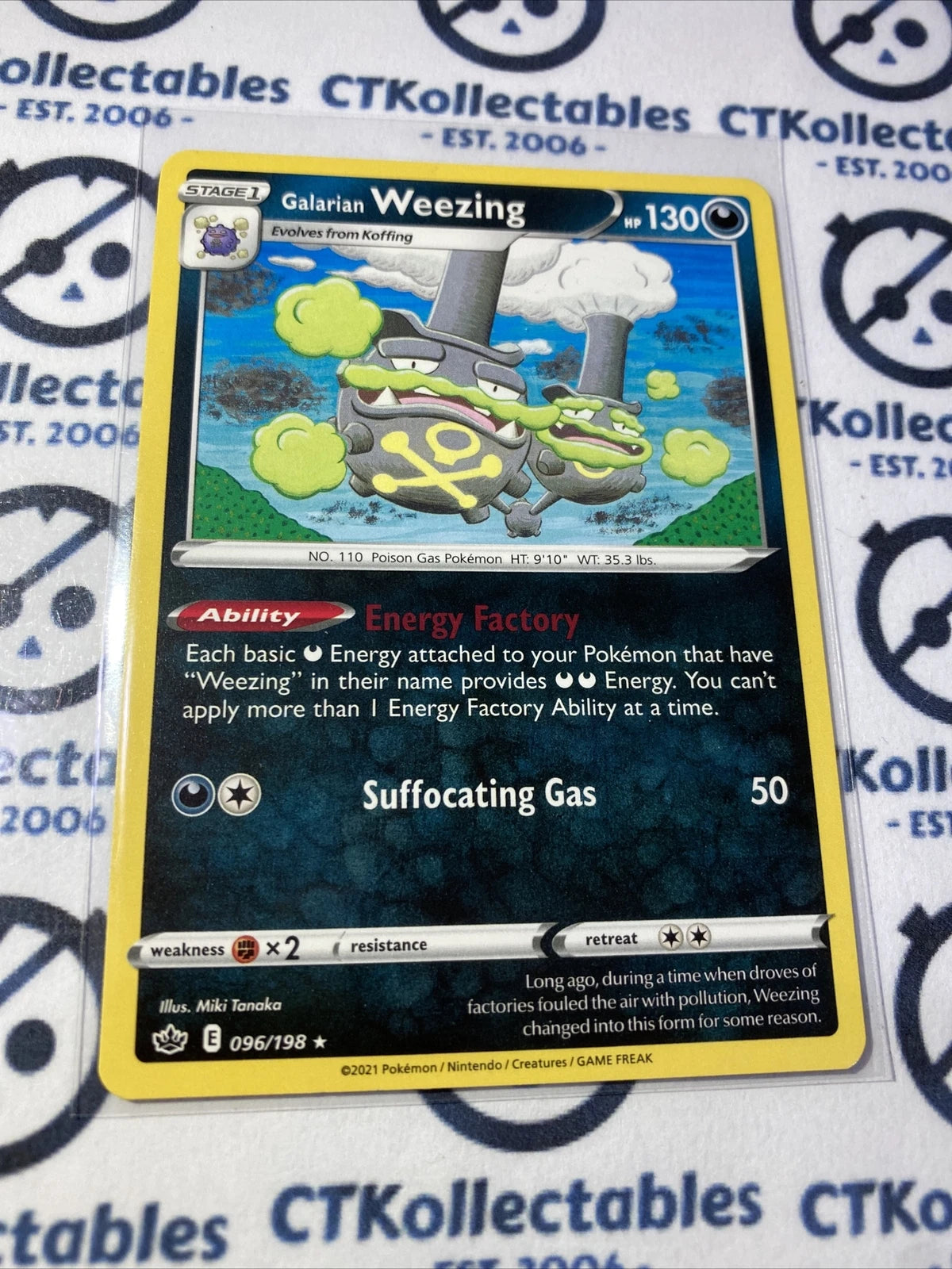 Galarian Weezing #096/198 Rare Base Pokemon Card Chilling Reign