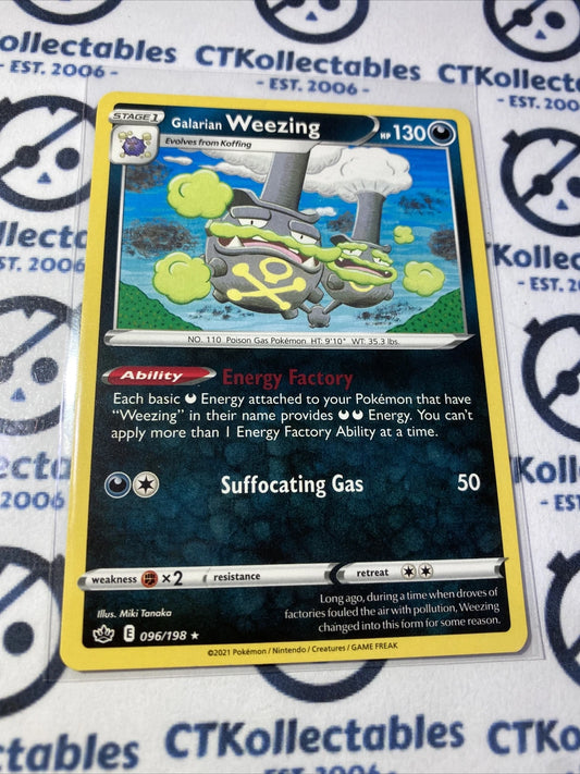 Galarian Weezing #096/198 Rare Base Pokemon Card Chilling Reign