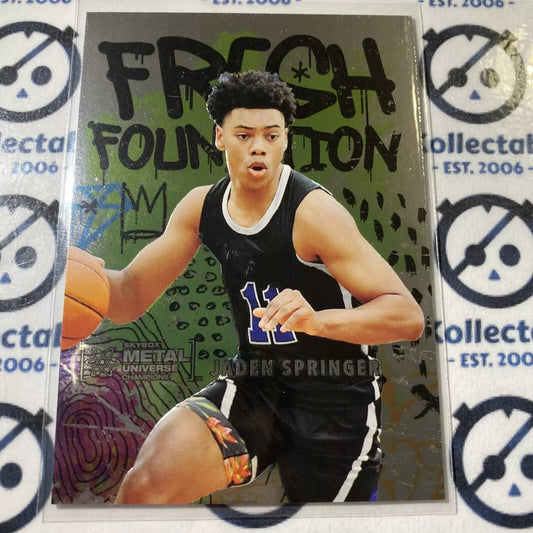 2021 Skybox Metal Universe Champions Jaden Springer Fresh Foundation #FF6 Rookie